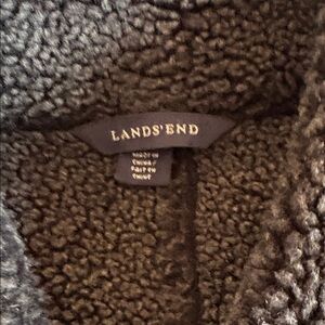 Lands' End Black Sherpa Fleece Jacket